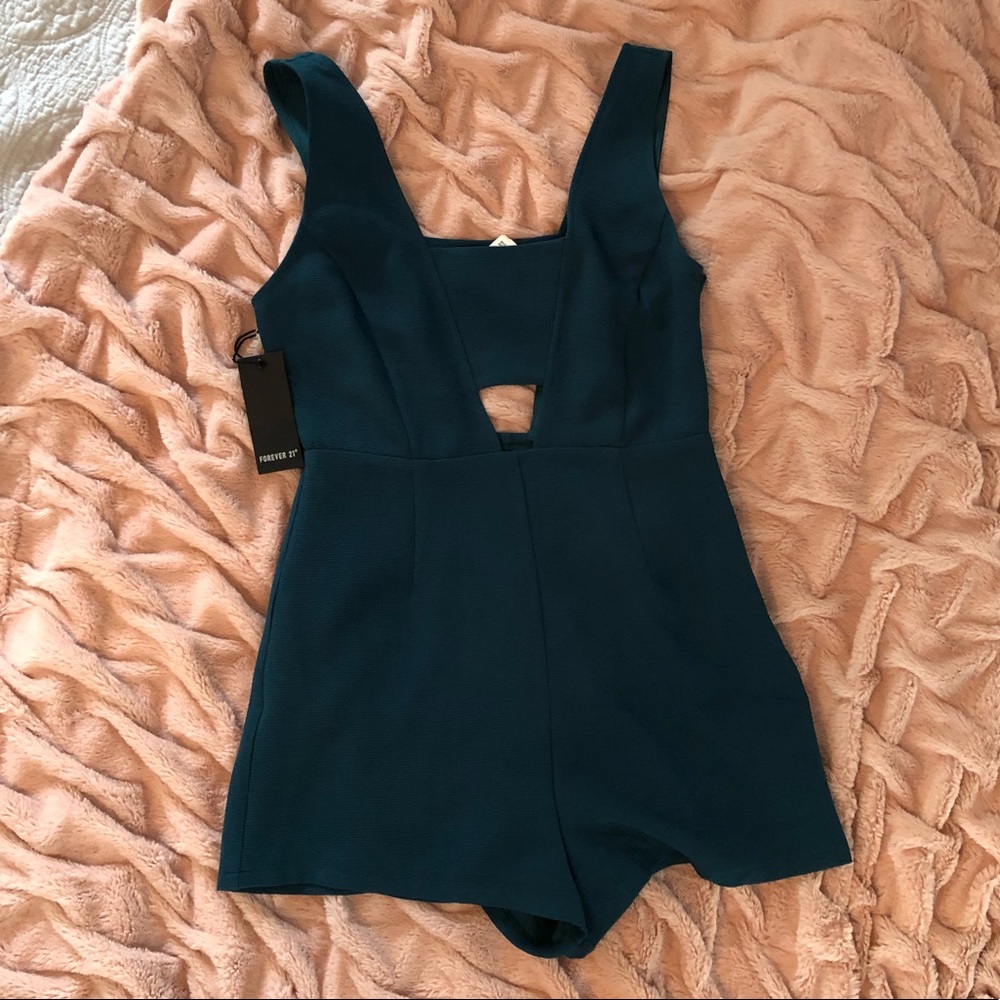 Teal Forever 21 Romper
